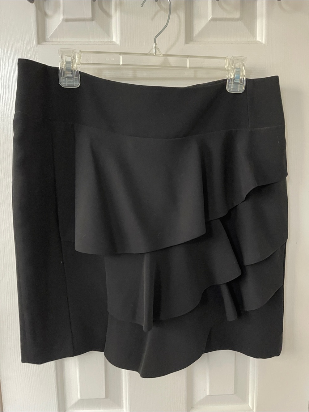INC International Concepts Black Ruffle Tiered Mini Skirt